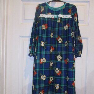 Disney Christmas Night Gown Flannel Child Mickey Minnie Size 6